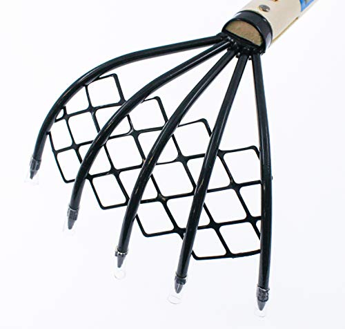 OTSUMAMI TOKYO Japanese Ninja Claw Rake Cultivator and Tiller, 9.5 Inches, 5 Tines, Beautiful White Wood Handle, Light and Easy to Hold (with net) - Thumbnail 2