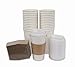 2dayShip White Paper Hot Coffee Cups with Lids and Sleeves, White, 20 Ounces, 25 Count
