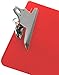 Trade Quest Plastic Clipboard Transparent Color Letter Size Standard Clip (Pack of 6) (Red)