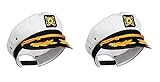 Ifavor123 Sailor Captain Yacht Adjustable Snapback Cap Boat Halloween Hat - 2 Pack