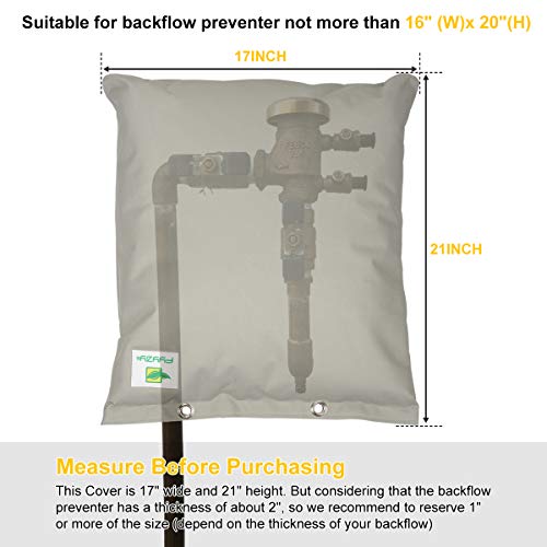 Backflow Preventer Insulation Covers Pipe Freeze Protection Cover for Winter Water Sprinkler Valve Preventer Insulated Pouch 17 x 21 inch
