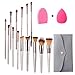 Miserwe 17Pcs Makeup Brushes Set Professional Cosmetic Brushes with Makeup Sponge Brush Cleaner and Travel Makeup Bag with Face Eye Shadow Foundation Lip Liquid Blending Brush Kit