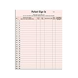 Patient sign in sheet, Pink (250/Package)