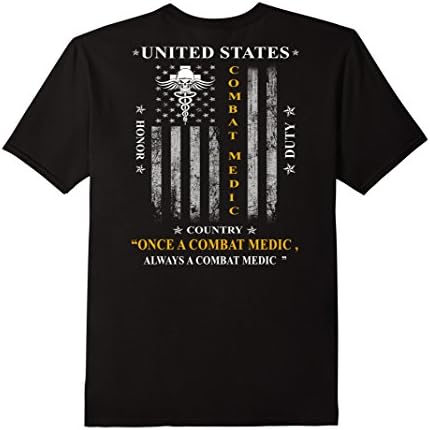 Mens Combat medic t-shirt , United States Combat Medic Once a Com 2XL Black