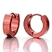 Pair Stainless Steel Metallic Red Huggie Hinged Hoop Earrings for Men Women
