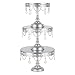 Amalfi Decor Cake Stand Set of 3 Pack with LED Lights, Dessert Cupcake Pastry Candy Plate for Wedding Event Birthday Party, Round Chargeable Metal Pedestal Holder, Silver