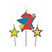 #2 Decorative Birthday Candle & Star Candles | Party Supply, Multi Color, (Pack of 3) 5