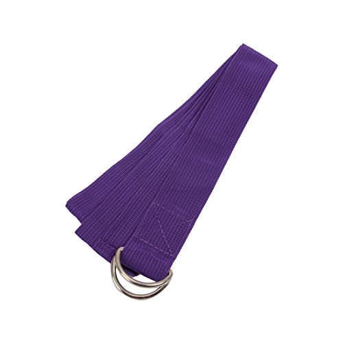 Vanki Cotton Yoga Accessories /Mat Strap with D-Ring for Pilates Stretch, Exercises, Aerobics to Extend Reach, Grasp Limbs Purple 1PCS