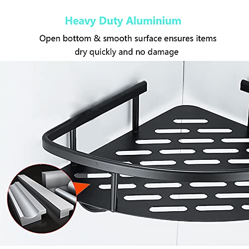 2-Pack Shower Caddy, Arolife Well Mounted Aluminum Shower Organizer with Adhesive, Traceless Bathroom Shelf for Toilet, Dorm and Kitchen