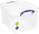 Really Useful Box Plastic Storage 35 Litre Clear with Lockable Lid