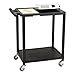 Norwood Commercial Furniture 2-Tier Mobile Utility AV Cart with Casters, Rolling Presentation and Media Cart on Wheels, Black
