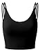 Doublju Spaghetti Strap Stappy Ribbed Crop Top (Plus size available)