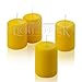4 Yellow Citronella Scented Pillar Candle 3 Inch Tall X 2 Inch Wide