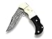 Buffalo Horn & Camel Bone 6.5'' Handmade Damascus Steel Folding Pocket Knife, Hunting Knife, Outdoor Survival Hunting Accessories, Gifts for Men, Boyfriend, Dad, Father’s Day Gift, 100% Prime Quality