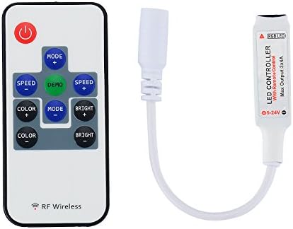 PryEU LED RGB Controller with RF Wireless Romote Control Dimmer Switch 4 pin 10 Key 5V 12V 24V for Color Changing Led Strip Rope Lights