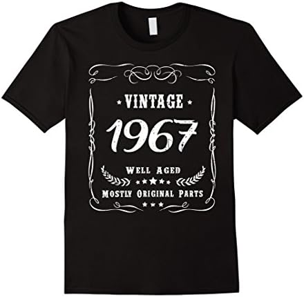 Men's 50th Birthday t shirts - Funny Shirt Vintage 1967 Large Black