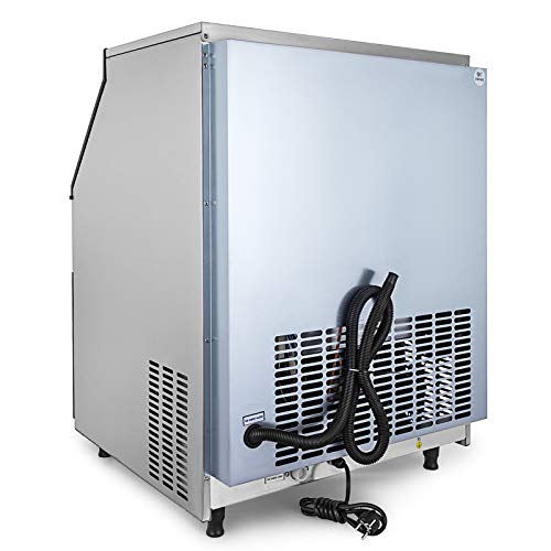 VEVOR 110V Commercial Ice Machine 265LBS/24H with 77LBS Bin, Clear Cube LED Panel, Stainless