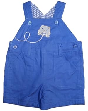 Children's Place Baby-boys' 1 Pc Fully Lined Cotton Shortalls 0-3 Months Blue Frog