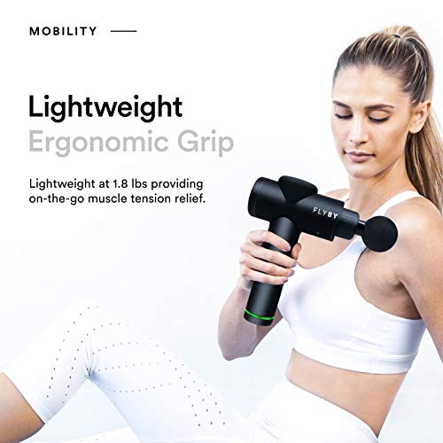 Deep-Tissue-Massage-Gun-Flyby-F1Pro-Quiet-Handheld-Percussion-Massager-Back-Muscle-Soreness-Recovery-for-Athletes-Men-Women-Lightweight-Portable-Long-Battery-Life-3-Speeds-6-Heads