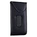 Eyeglass Pouch with Belt Clip, Protective Glasses Holder, PVC Slip-in Eyewear Sleeve with Velcro Closure - Black - by Optiplix