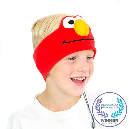 Sesame Street Kids Headphones by CozyPhones – Volume Limited with Ultra-Thin Speakers & Super Comfortable Soft Fleece Headband – Perfect Children’s Earphones for School, Home & Travel – Elmo