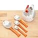 Bits and Pieces - Ceramic Chicken Measuring Spoons - Whimsical, and Practical Chicken Figurine with 4 Measuring Spoons - Adds Quirky Charm to Your Kitchen.