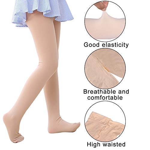 Hicdaw 4Pairs Dance Tights Ballet Tights Footed Tights for Girls (Small)