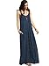 Verdusa Women's Casual Spaghetti Strap Flowy Long Beach Maxi Dress Navy XL