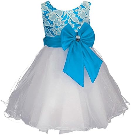 Beauty Bloom Girls Embroidered Flowers Formal Wedding Party Dress Size 10 for US L(6), Light Blue