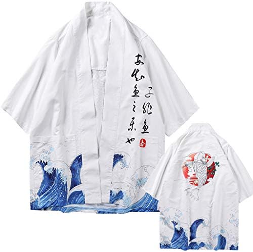 Cover Up For Women Unisex Dragon Sakura Cherry Casual Loose Kimono Kaftan Shawl