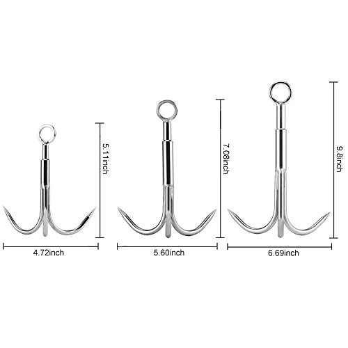 MHDMAG Grappling Hook, Anchor Hook, Carabiner Climbing Hook with 3Claw
