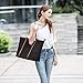 CHICECO Basic Large Travel Tote Shoulder Bag for Women - Black + Brown/20.5 Length