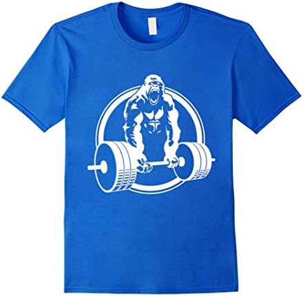 Men's ShirtWerks Deadlift Gorilla Fitness T-Shirt 3XL Royal Blue