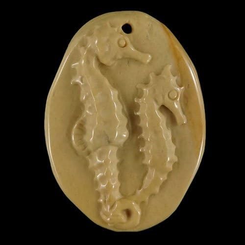 BI36321# Hand Carved Cameo Sea horse Succor creek Jasper Wearable Pendant Bead