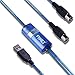 FORE MIDI to USB Interface MIDI Cable Adapter with Input&Output Connecting with Keyboard/Synthesizer for Editing&Recording Track work with Windows/Mac OS for Studio USB 2.0 Color Blue - 6.5Ft