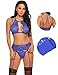 Avidlove Women Lace Lingerie Set with Garter Belts Teddy Babydoll Bodysuit Dark Blue M