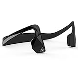 KSCAT Open-ear Bone Conduction Headphones Bluetooth V4.1 Earphones Wireless Sports Headset with Mic Sweatproof for Smartphones Bluetooth Devices Black