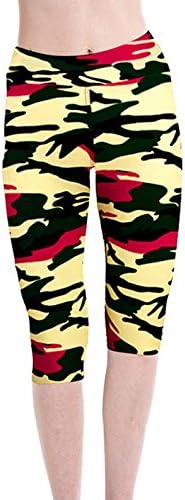 Women's Printed Sports Workout Leggings Tights Yoga Capri Pants(M,Color23)