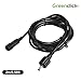 2PCS Power Extension Cables, 3.5 x 1.35mm DC Extension Wire, 6.5ft per Cord Cables, IP65 Waterproof, Black, Best for Greenclick Outdoor LED Spotlight and Solar Powered Spotlights