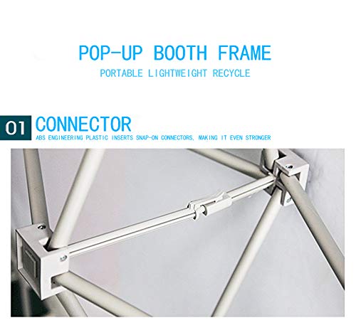 EVIEUN Aluminum Portable Straight Pop Up Trade Show Display Stand Backdrop Booth Frame Wedding Decoration Wall Holiday Promotion Wall 8X8Ft