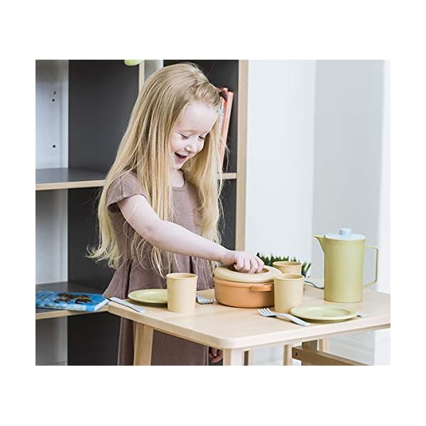 Dantoy Bio-Toy Pretend Play Dinner Set 22 Pieces, Eco-Conscious Toys Made from Sugarcane – Bild 5
