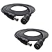 DZYDZR 2PCS 2 Meter 2.1mm x 5.5mm DC 12V Adapter Cable DC Plug Extension Cable Male to Female Black, for LED, CCTV, Car, Monitors, and More (6.6ft)
