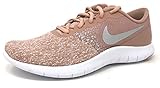 Nike Women's Flex Contact Running Shoe, White/Metallic Silver-Particle Pink, 9