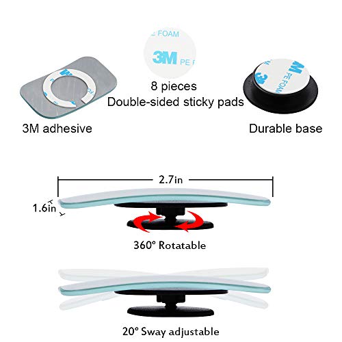 Blind Spot Mirror for Cars LIBERRWAY Blind Side Mirrors HD Glass Side Mirror Blind Spot Frameless Convex Rear View Mirror for Car, SUV Stick on Design