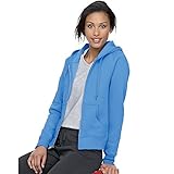 Hanes Women's Raglan Sleeves Full-Zippered Cotton Hoody - BLACK - XX-Large