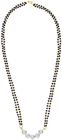 Gold Plated CZ Mangalsutra for women(White)