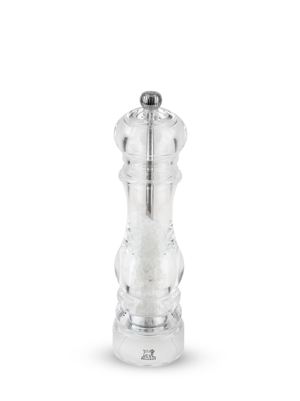 Peugeot - Nancy Manual Salt Mill - Transparent Adjustable Grinder for Rock Salt - Acrylic, Clear, 22cm