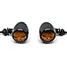 TASWK Pair of Skull Turn Signal lights Indicator for Harley Dyna Sportster Bobber Cruiser (Black)