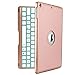New iPad 2018 Keyboard Case, iEGrow New F8S 7 Colors LED Backlit iPad 6th Generation Keyboard with Protective Case Cover for New iPad 9.7/ iPad 5th Generation/iPad Air(Rose Gold)