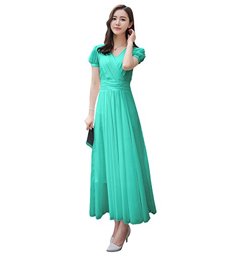 aashish garments green front pletes women crepe maxi dress